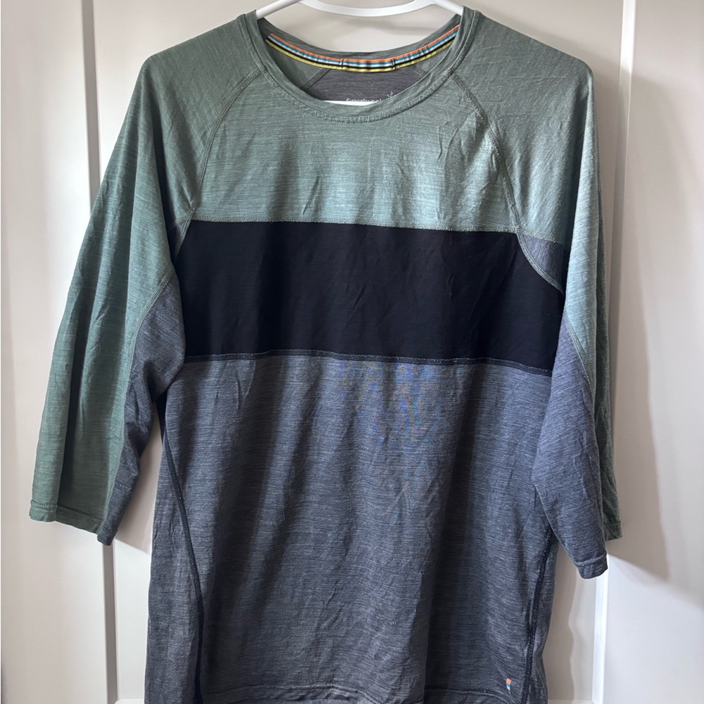 Smartwool Green and Gray Long Sleeve Tee